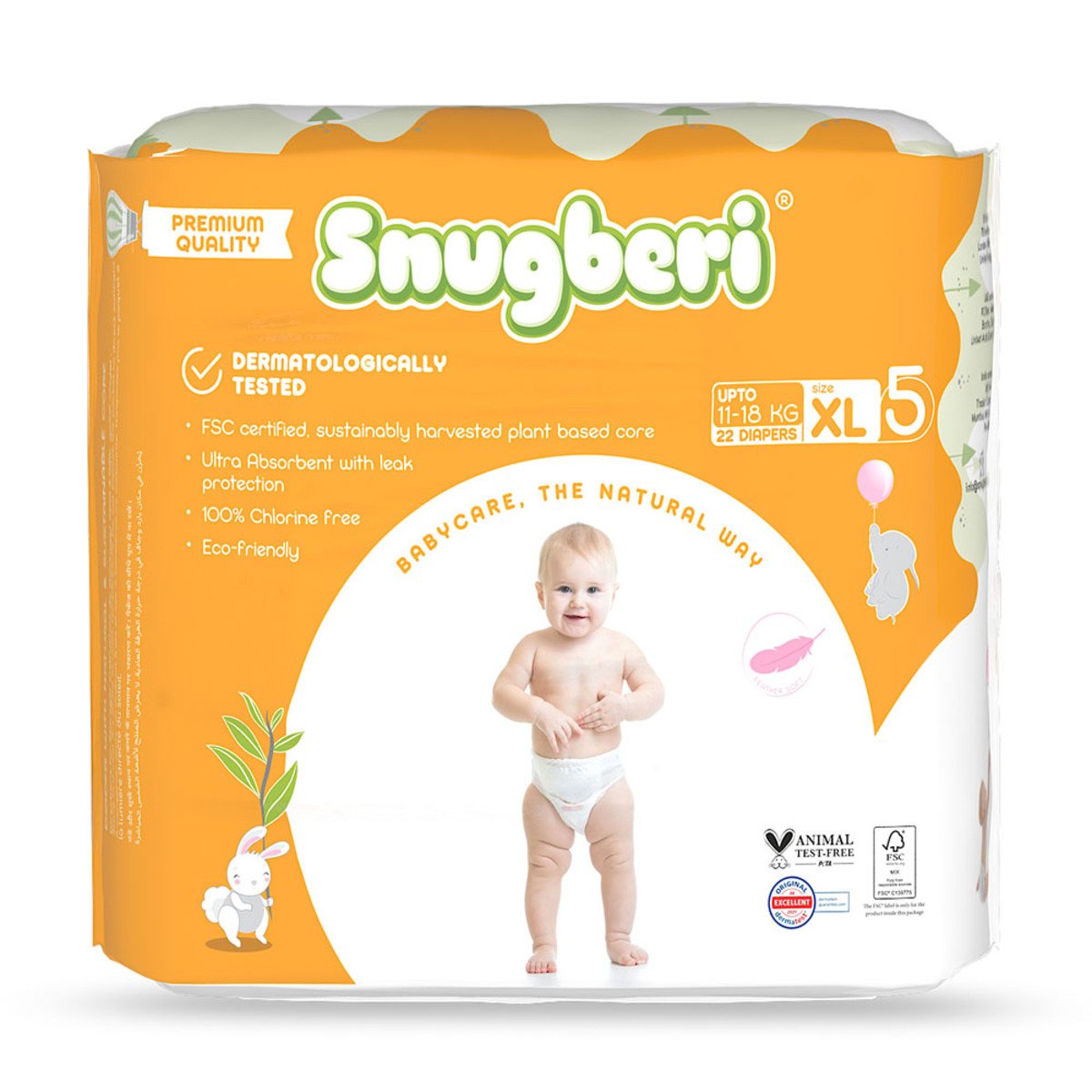 Snugberi Baby Diaper Size 5, XL 11-18kg 22pcs