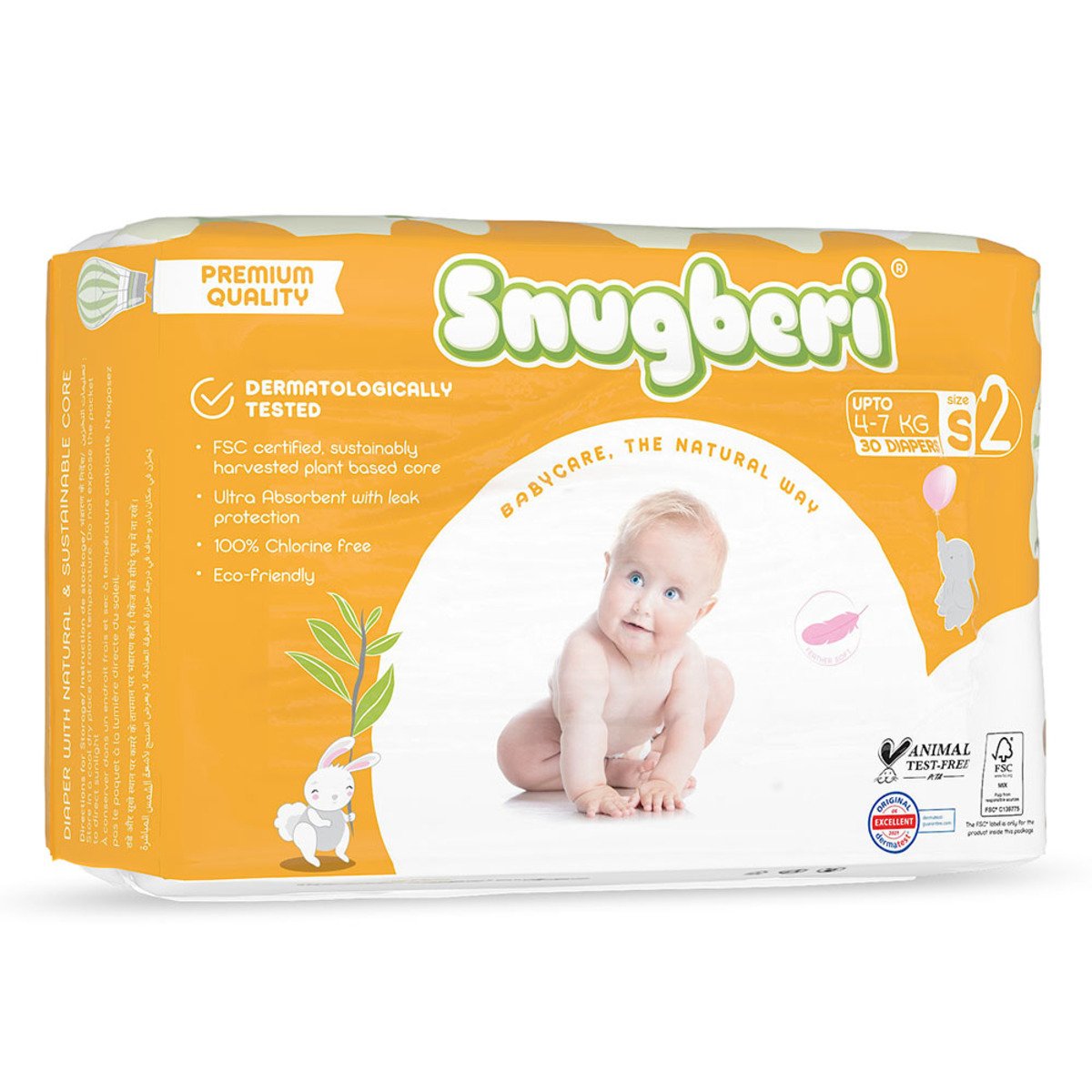 Snugberi Baby Diaper Size 2, Small 4-7kg 30pcs