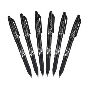 Pilot Frixion Roller Ball Pen 6pc Pack 07 Black Assorted