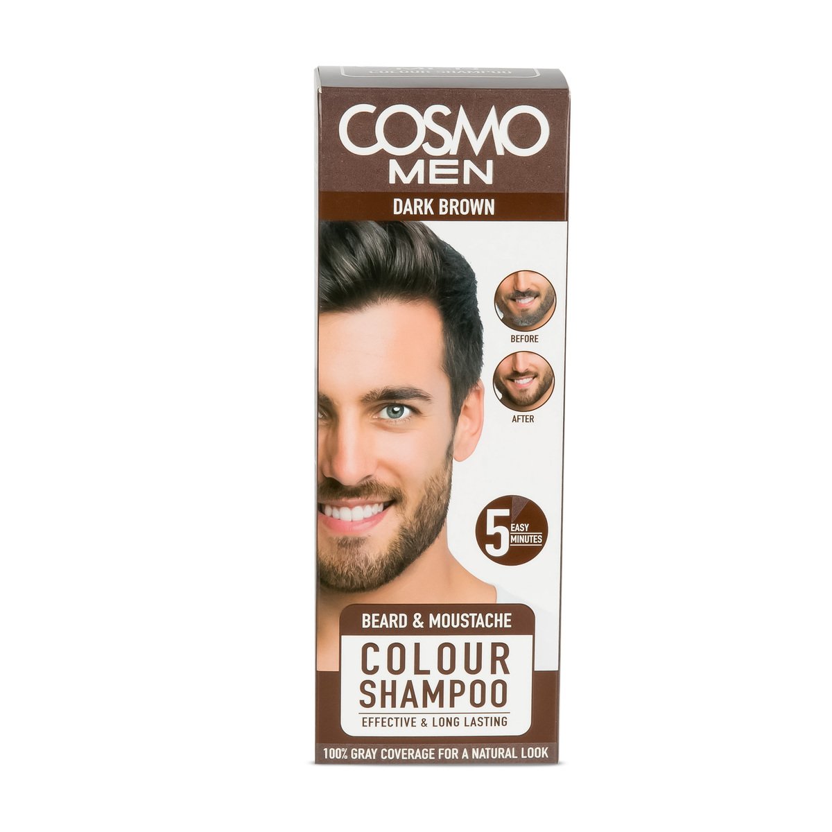 Cosmo Men Beard & Moustache Colour Shampoo Dark Brown 1 pkt