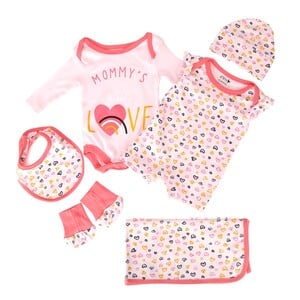 Baby Girl Wear Value Pack 6Pcs Set SCC1VFG02 Pink Marshallow, 9-12M