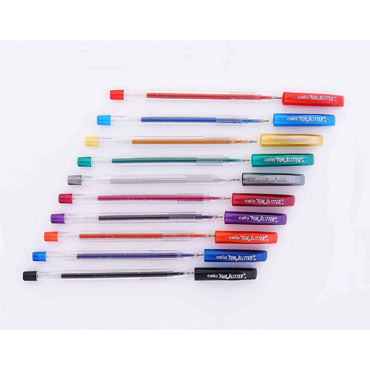 تشيلو جيلتيك قلم جل فان جليتر ، العبوة 10 قطع ، حبر متعدد الألوان ، CE-FGLITTER-10A