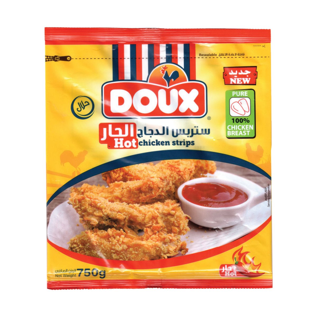 Buy Doux Hot Chicken Strips 750g Online at Best Price | Zingers | Lulu KSA in Saudi Arabia