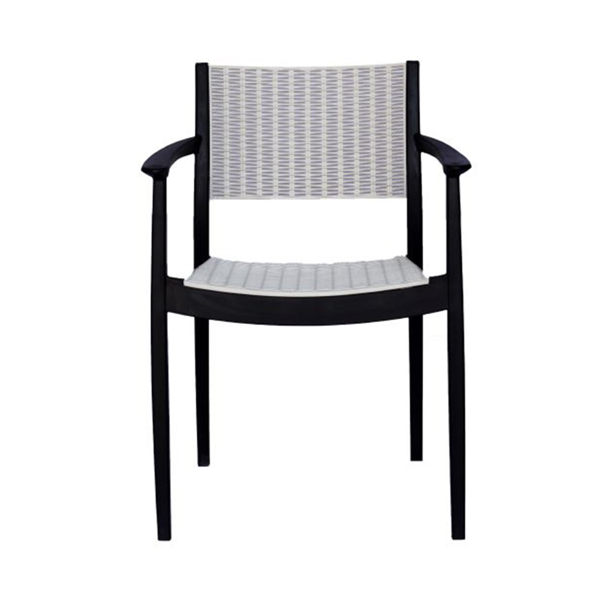 اشتري قم بشراء العقيد كرسي بلاستيك 38005 أسود / أبيض Online at Best Price من الموقع - من لولو هايبر ماركت Outdoor Table&Chairs في مصر