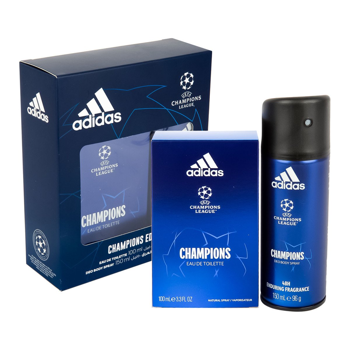 Adidas EDT UEFA Champion League 100 ml + Deo Body Spray 150 ml