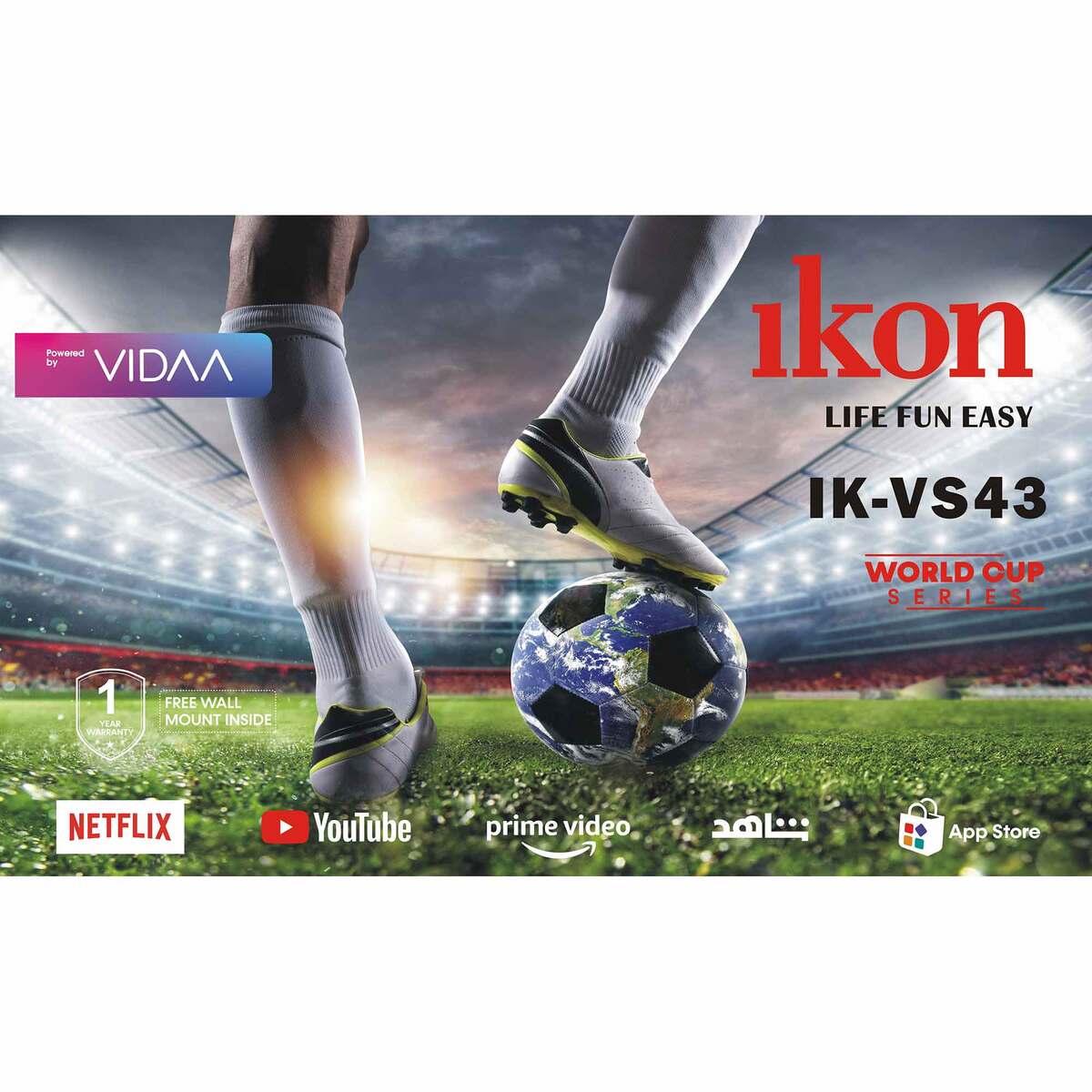 Ikon Smart LED TV VIDAA IK-VS43-43inch