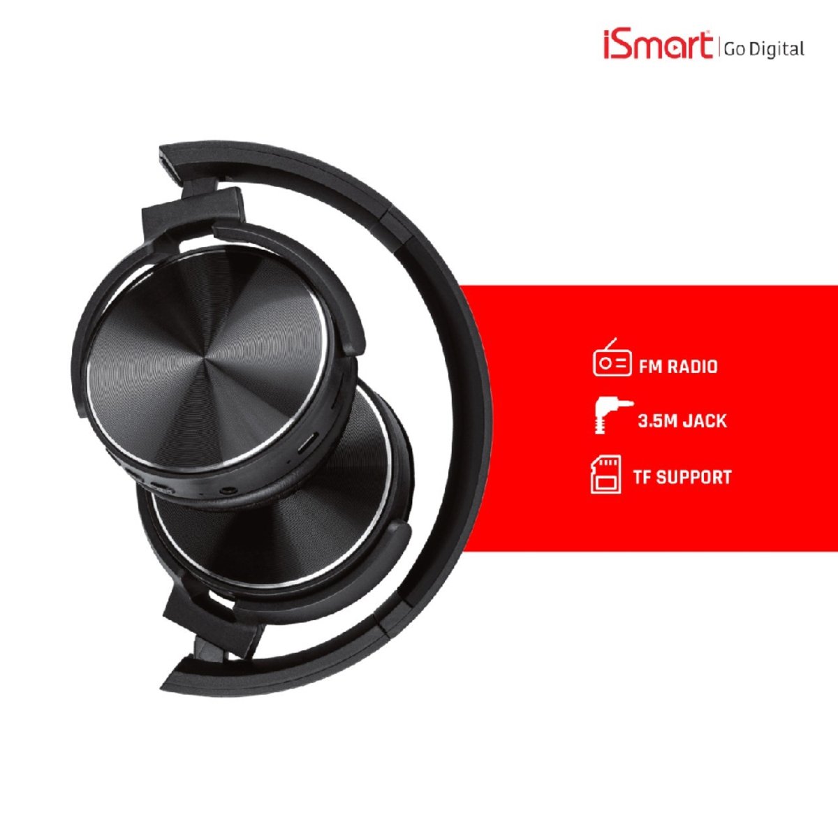 Ismart Foldable Wireless Stereo Headset BX3 Black