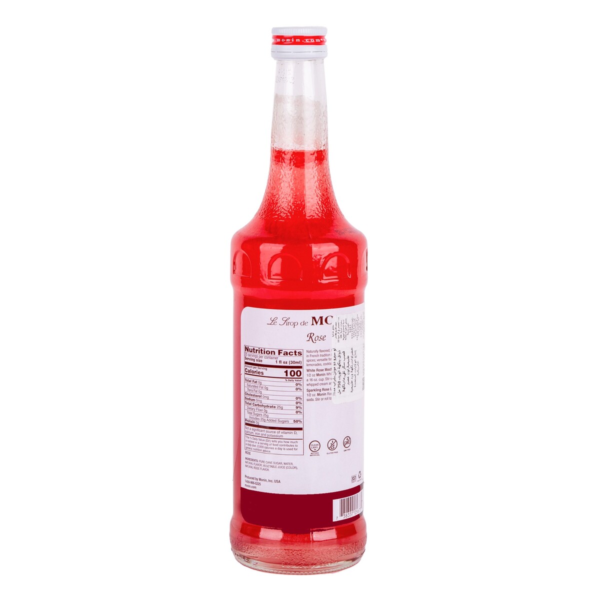 Monin Premium Rose Gourmet Syrup 750 ml