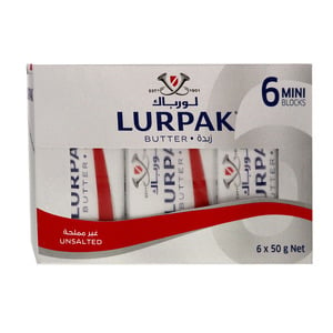 Lurpak Butter Unsalted Mini Blocks 6 x 50 g