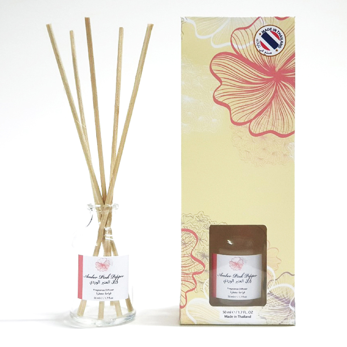 Maple Leaf Fragrance Stick Diffuser Amber Pink 50ml