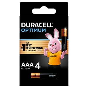 Duracell Optimum Type AAA Alkaline Batteries, pack of 4
