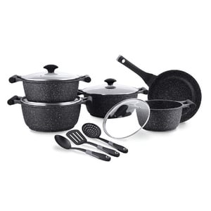 Prestige Granite Cookware Set 12pcs PR80965 Black