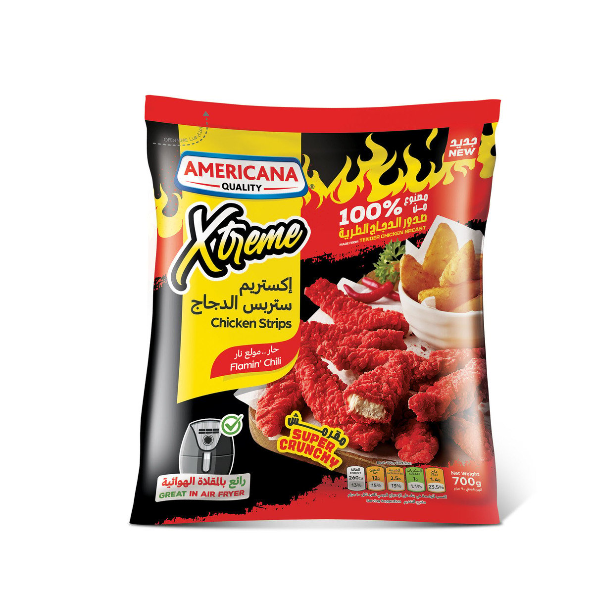Buy Americana Xtreme Flamin Chili Chicken Strips 700 g Online at Best Price | Zingers | Lulu Kuwait in Saudi Arabia