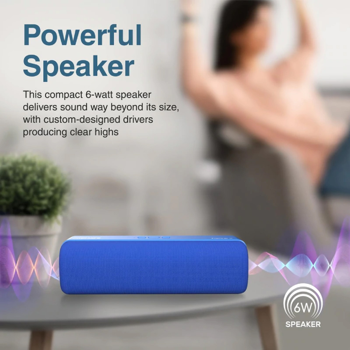 Promate CrystalSound HD Wireless Speaker 6W CAPSULE‐2 Blue
