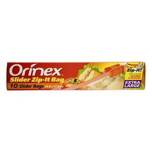 Orinex Slider Zip-It Bag Size 26.8 x 27.9cm Extra Large 10 pcs