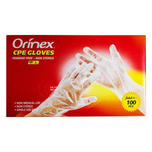 Orinex Powder Free CPE Gloves Large 100pcs