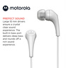 Motorola Wired Earbuds with Microphone - Earbuds 2-S Corded in-Ear Headphones White