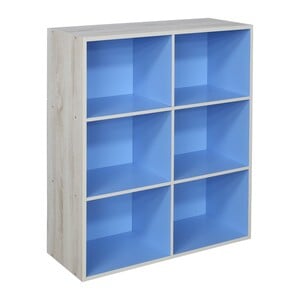 Maple Leaf Book Shelf Storage Organizer 6 Layer Blue