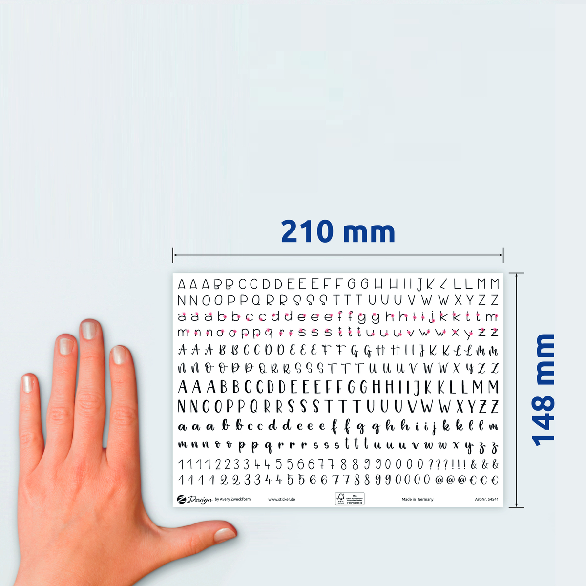 أفيري ملصقات التزيين علي شكل الحروف الأبجدية والأرقام بسطح ساتان عصري ، ورقة A5 ، عدد 648 ملصق/ صفحتين ، متعدد الالوان ، 54541
