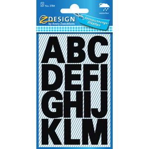 Avery Film A-Z Alphabet Stickers, 30 Labels/2 Page, Large, Black, 3784
