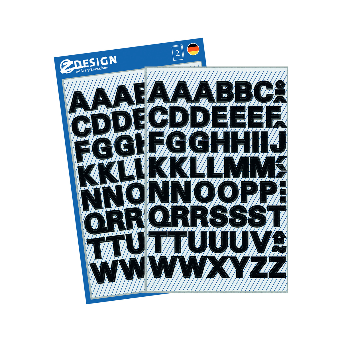 أفيري ملصقات التزيين علي شكل الحروف ألابجدية من A-Z ، عدد 130 ملصق / صفحتين ، صغير ، أسود ، 3780