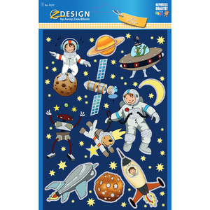 أفيري ملصقات مضيئة علي شكل الفضاء ورواد فضاء ، متعدد الألوان ، 53251