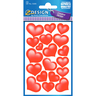 Avery Decorative Stickers, Hearts, Paper, Glittering, 38 Sticker/2 Page, Red, 53205