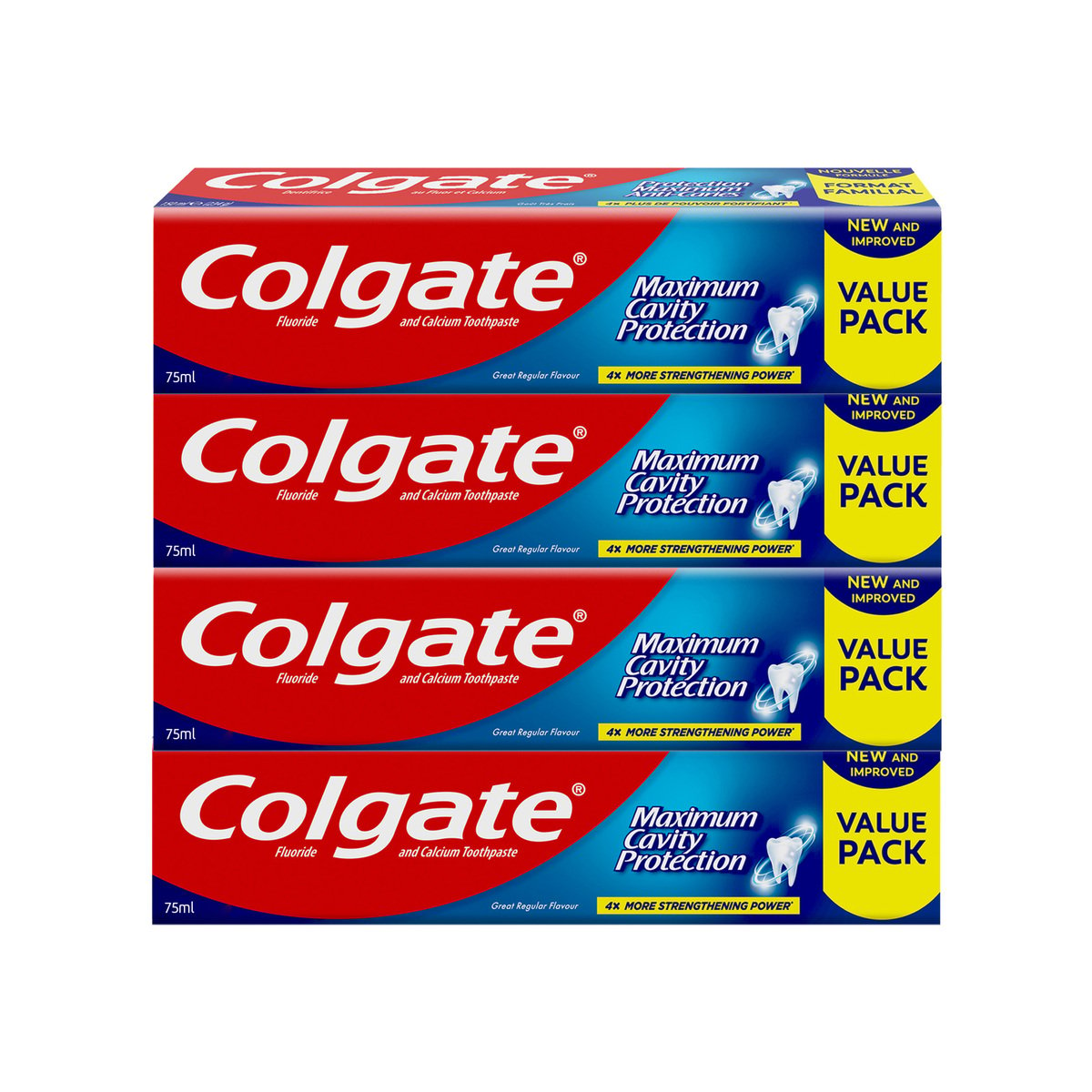 اشتري قم بشراء Colgate Toothpaste Maximum Cavity Protection 4 x 75 ml Online at Best Price من الموقع - من لولو هايبر ماركت Tooth Paste في الامارات