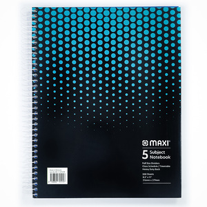 Maxi Spiral Hard Cover 5 Subject Notebook, 11 inch X 8.5 inch, 200 Sheets, Assorted Colours, MX-11-HCSUB5