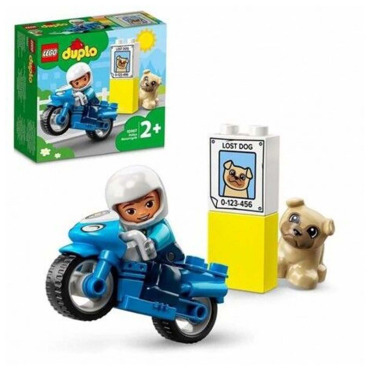 ليغو 10967 لعبة دوبلو تركيب دراجة نارية و شرطة الإنقاذ 5 قطع