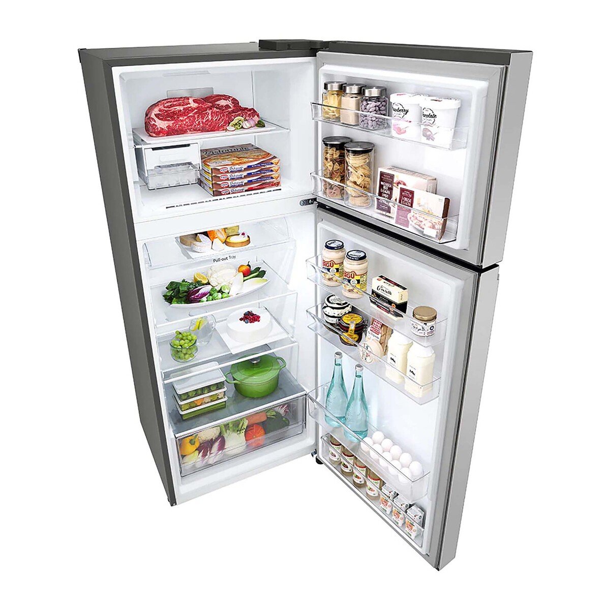 LG Double Door Refrigerator 375LTR, Door Cooling+, Multi Air Flow, Smart Diagnosis, Platinum Silver, GN-B482PLGB