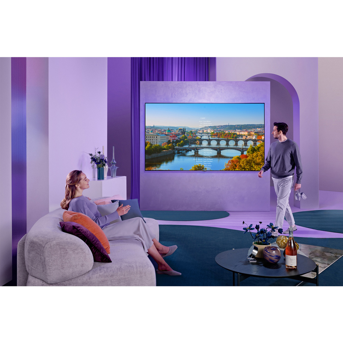 ال جي تلفزيون QNED مقاس 55بوصة من سلسلة  QNED80، جديد 2022، بتصميم الشاشة السينمائية 4K النشطة وتقنية HDR مع webOS22 وThinQ AI - 55QNED806QA