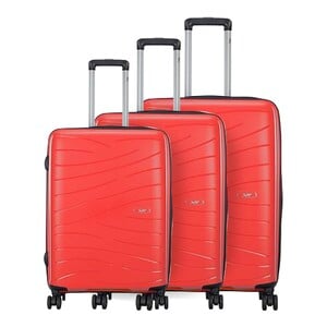 Skybags MAXX 4Wheel Hard Trolley 3pcs Set (56+67+79cm) Red