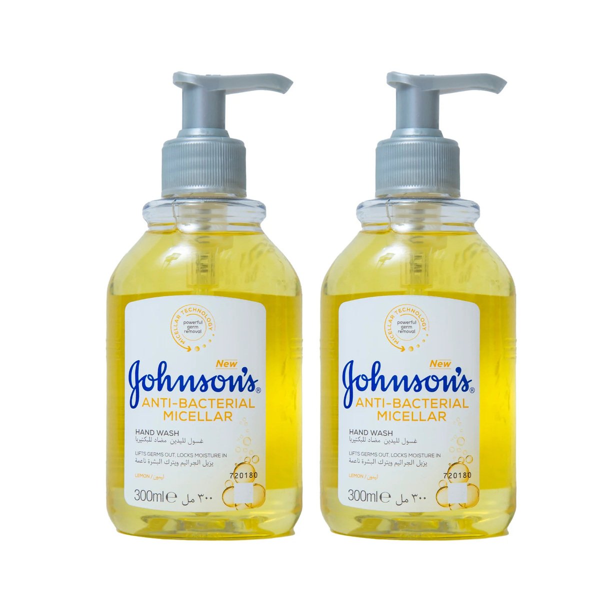 Johnson's Lemon Anti-Bacterial Micellar Handwash 2 x 300 ml