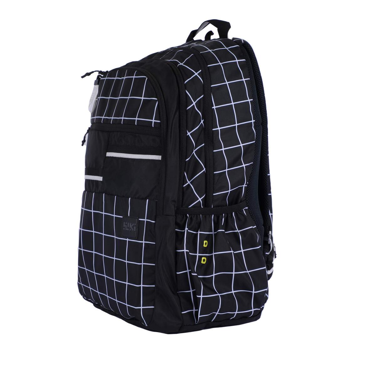 Wildcraft School Backpack 4Checks 19.5inch,Black