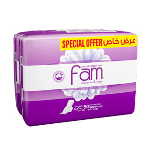Fam Pads Super With Wings Value Pack 2 x 50pcs