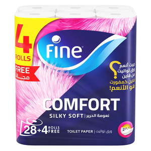 Fine Comfort Silky Soft 2ply Toilet Paper 175 Sheets 28+4