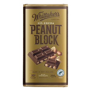 Whittaker's 33% Cocoa Peanut Block Chocolate 250g
