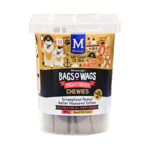 Montego Bags O’ Wags Puppy Chewies Scrumptious Peanut Butter Flavoured Toffees 350 g