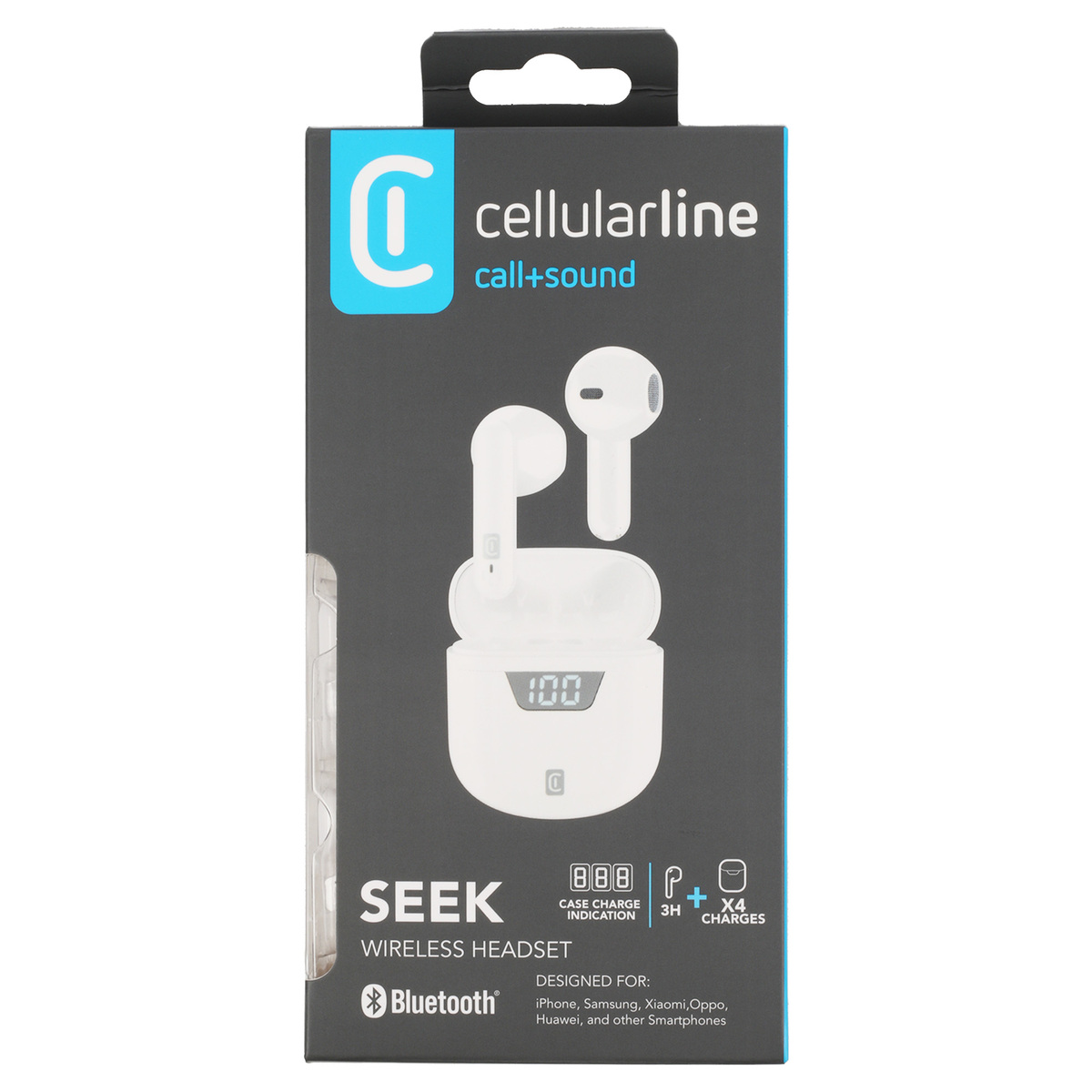 Cellular Line Bluetooth Earbuds BTSEEKTWS White