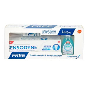 Sensodyne Toothpaste 75ml + Toothbrush + Mouthwash