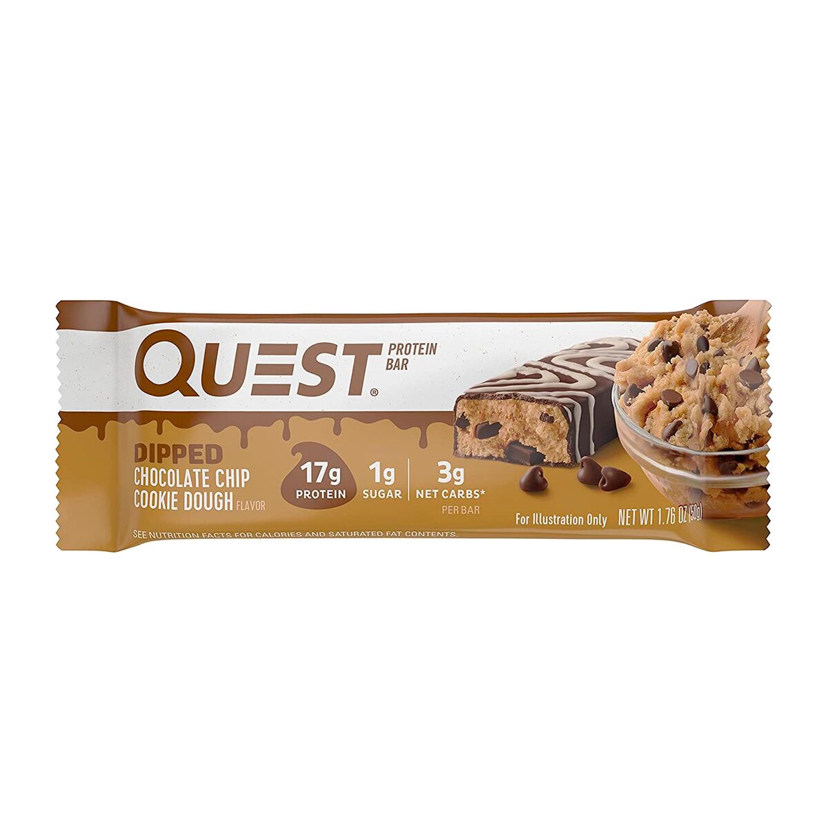 Quest Protein Bar with Dipped Chocolate Chip Cookie Dough 50 g