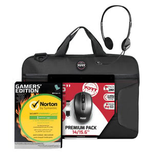 Norton Security Standard 1 Device + Wifi privacy + Port HeadSet Stereo headset + Port Torino Laptop Bag 14