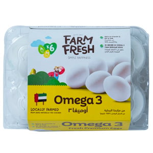 فارم فريش بيض أوميغا 3 أبيض طازج 6 قطع