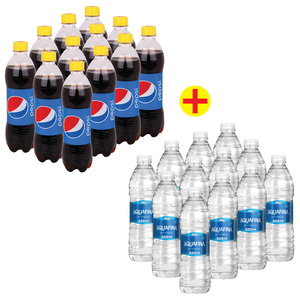 Pepsi 12 x 500ml + Aquafina 12 x 500ml