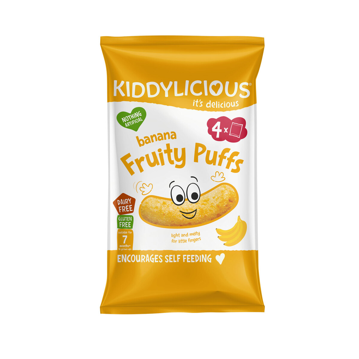 Kiddylicious Banana Fruity Puffs For 7 Months 4 x 10 g