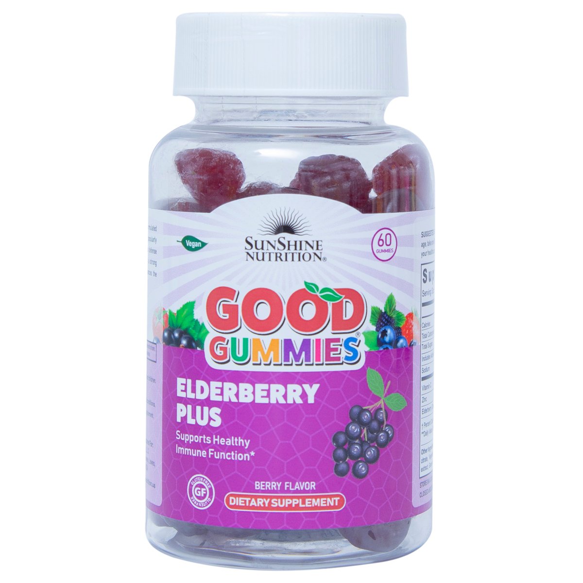 Sunshine Nutrition Elderberry Plus Good Gummies 60 pcs