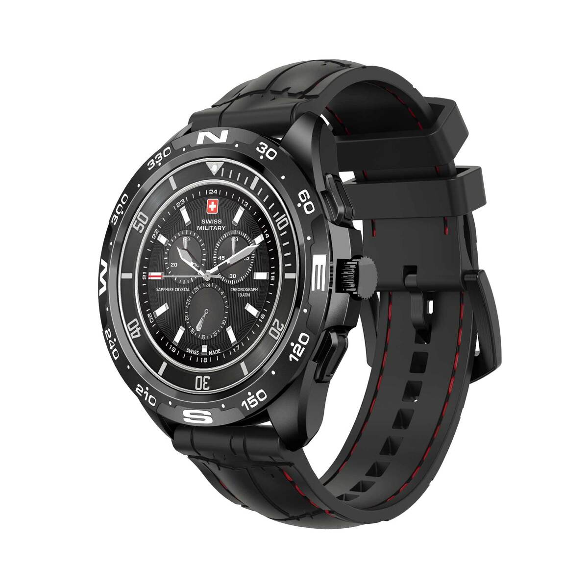 Swiss Military Smart Watch Silcon Strap DOM-Black
