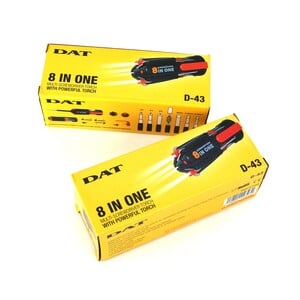 Dat Multi Screw Driver 8in 1 With Torch D43 2pcs