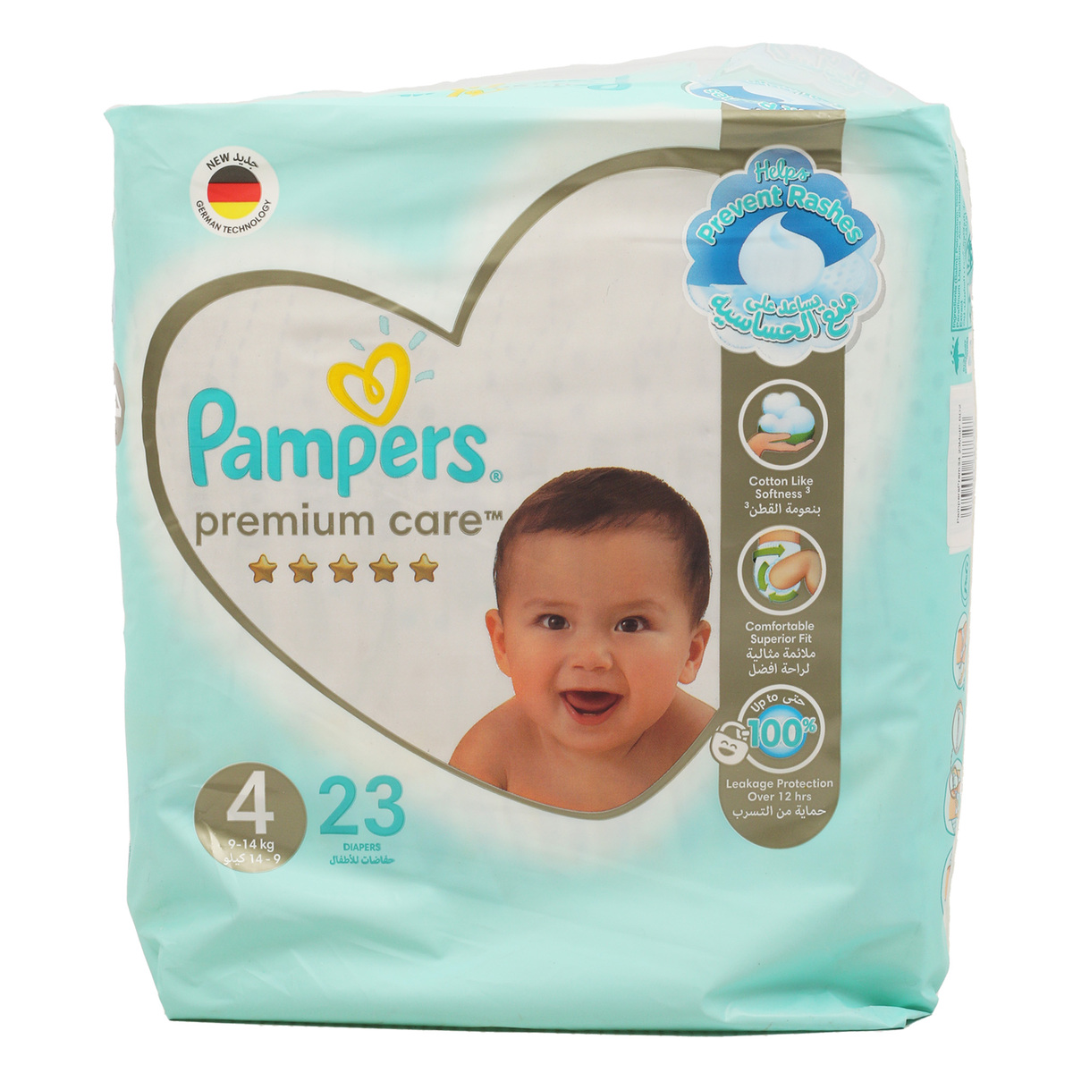 Pampers Premium Care Diaper Extra Absorb Size 4, 9-14kg Value Pack 23pcs